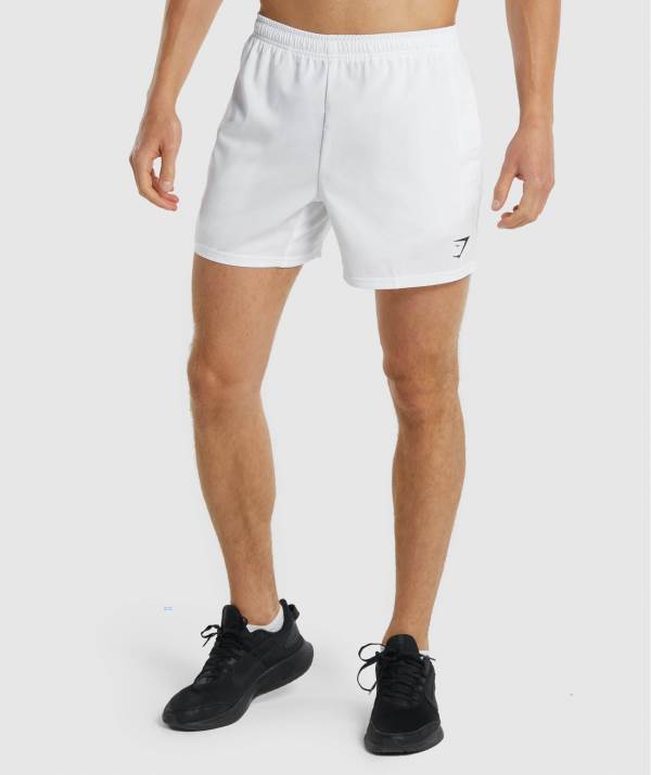 Panske Šortky Gymshark Arrival 5" Biele | ZV0587639